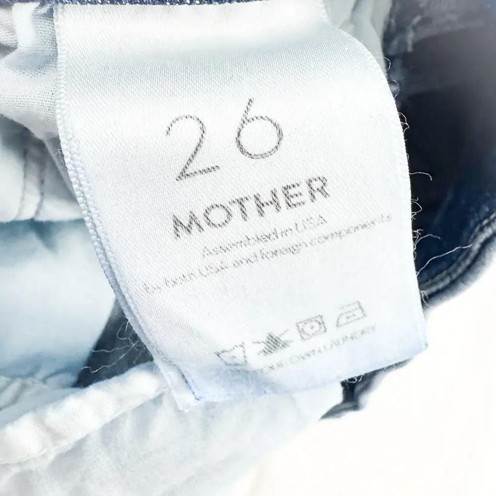 Mother The Looker Groovin' Zip Fly Denim Jeans Faded Distressed Wash Size 26
